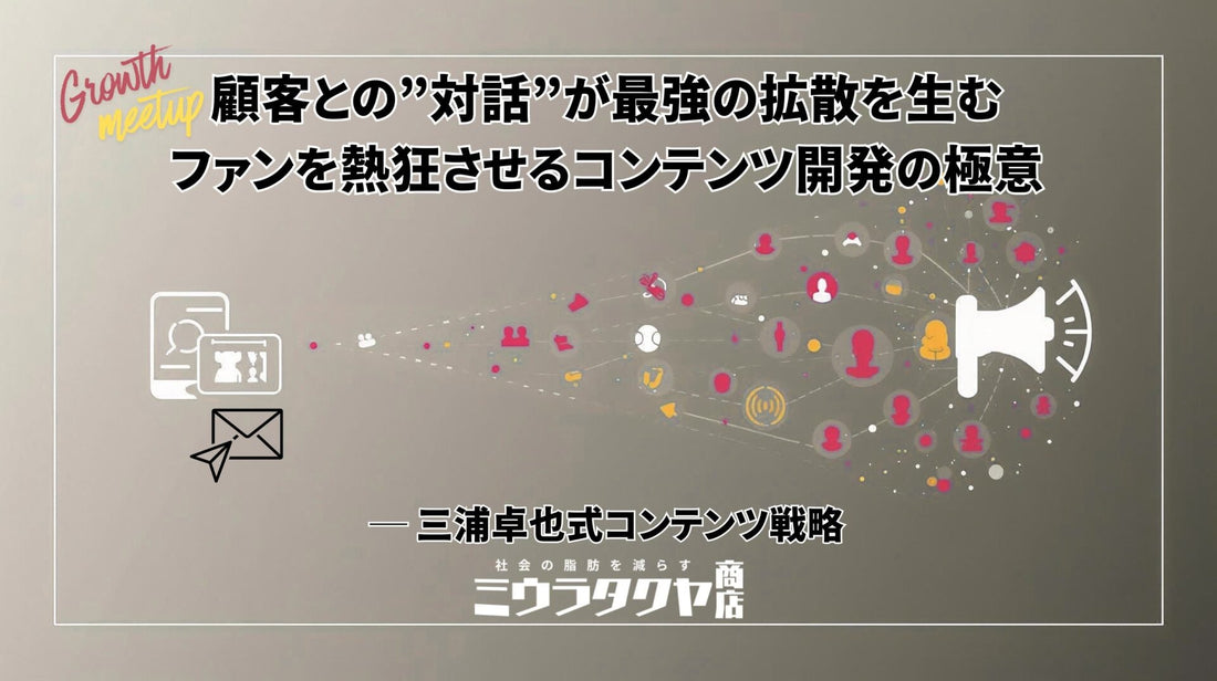 【Growth Meetupレポート】顧客との”対話”が最強の拡散を生む。ファンを熱狂させるコンテンツ開発の極意─ 三浦卓也式コンテンツ戦略